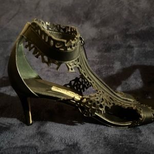 Jimmy choo black leather heels 38.5